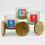 Patriotic Collection Variety Pack 13.5 oz Clear Glass Candle with Wood Lid MIN 6