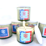 Let Freedom Ring 13.5 oz Clear Glass Candle With Wooden Lid MIN 3