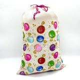 SANTA SACK WITH METALLIC DOT PRINT IN JUTE