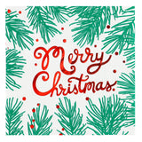$4.00 min 12 PINE BOUGH MERRY CHRISTMAS BEVERAGE NAPKIN..20 pieces per pkg