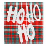 $4.00 min 12 HOHOHO ON PLAID BEVERAGE NAPKIN..20 pieces per pkg