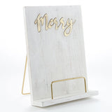 $29.00 min 2 - MERRY WHITE WASH  METAL STAND..MIN 2 ..
