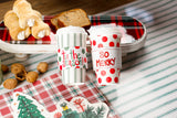 $5.00 min 12 GREEN TICKING W/RED,GREEN POLKA DOT TIS THE SEASON SLEEVE HOT/COLD CUP W/LID