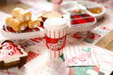 $4.00 min 12 MERRY ON RED TICKING BEVERAGE NAPKIN..20 pieces per pkg