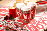 $4.00 min 12 HOHOHO ON PLAID BEVERAGE NAPKIN..20 pieces per pkg