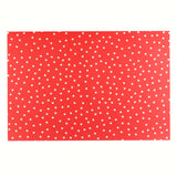$7.00 min 12 RED W/WHITE POLKA DOT PLACEMAT