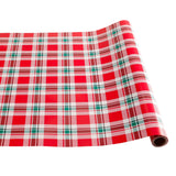 $7.00 min 12 HAND SCRIPT STORY- RED/WHITE/GREEN PLAID TABLE RUNNER..25' feet length x20"width