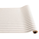 $7.00 min 12 THANKSGIVING STORY- BROWN TRIPLE STRIPE ON CREAM TABLE RUNNER..25' feet length x20"width