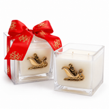 Noel 20 oz Square Candle with Sleigh MIN 4