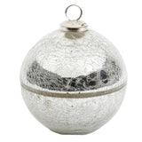 Noel Silver Glass Ornament Candle MIN 4