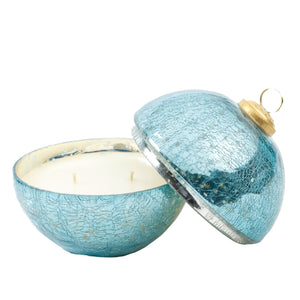 Berries and Balsam French Blue Glass Ornament Candle MIN 4