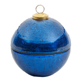 Della Robbia Royal Blue Glass Ornament Candle MIN 4