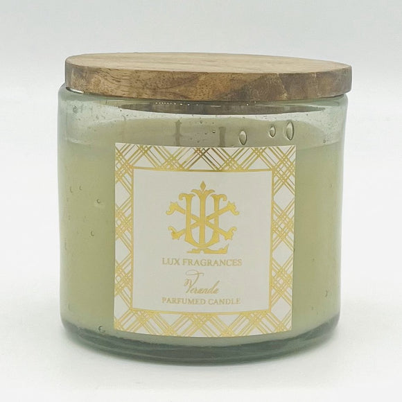 VERANDA 12OZ CLEAR GLASS WITH STAIN LID CANDLE MIN 3