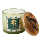 Noble Fir-Fall Green Glass with Lid Candle MIN 3