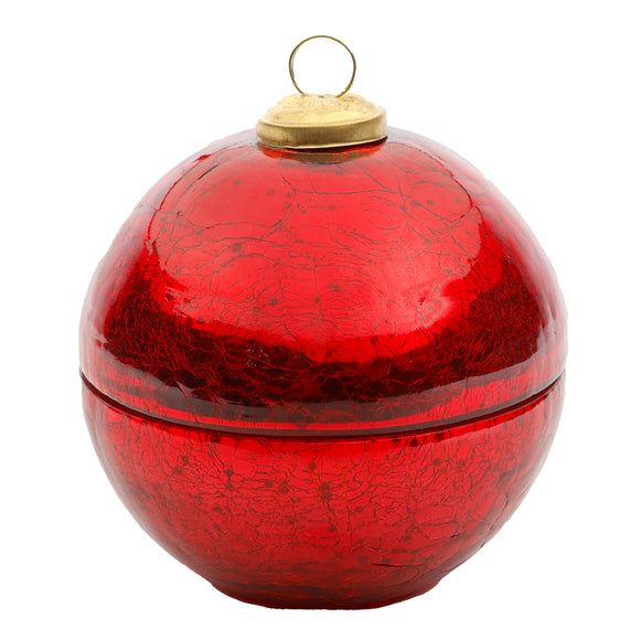 Noble Fir Red Glass Ornament Candle MIN 4