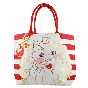 RED/WHT STRIPE SANTA TOTE BAG MIN 6