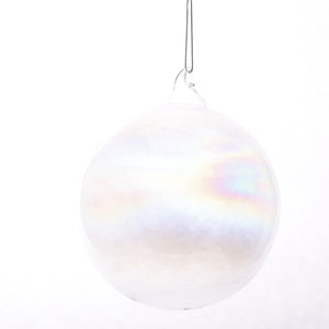 4.5" CLEAR IRIDISCENT GLASS BALL ORN