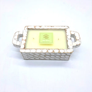 $15.00 min 4 - Cape Jasmine Whitewash Rectangle Candle - Spring