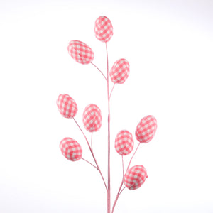 $6.99 MIN 1     29" GINGHAM FABRIC EGGS STEM