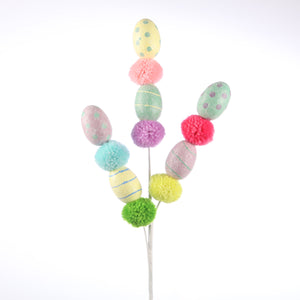 $7.99 MIN 1     22" EASTER STEM WITH EGG & POMPOM