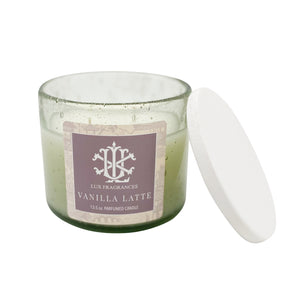 Vanilla Latte 13.5 oz. Lidded Candle -  $14.99 each - case of 3 - Lux Home Collection