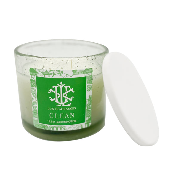 Clean 13.5 oz. Lidded Candle - $14.99 each - case of 3 - Lux Home Collection