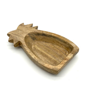 Wood Pineapple Bowl-Light Stain     10.5" x 6" x 1.5"