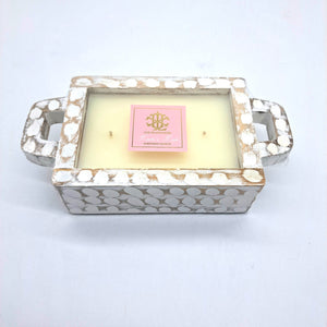 $15.00 min 4 - Lover's Lane Whitewash Rectangle Candle - Spring