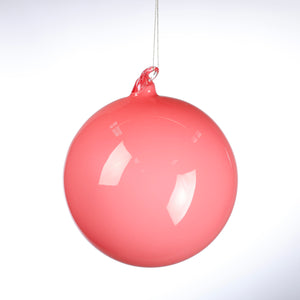 PINK 150MM BUBBLE GLASS ORNAMENT WITH CLEAR PVC BOX