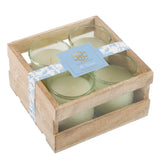 Set of 4 Votives in Wooden Crate (5.5" x5.5" x3.25")