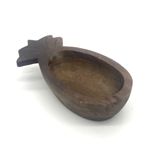 Wood Pineapple Bowl-Dark Stain Small     8" x 4" x 2"