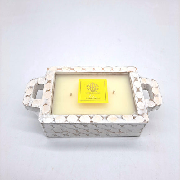 $15.00 min 4 - Citron Whitewash Rectangle Candle