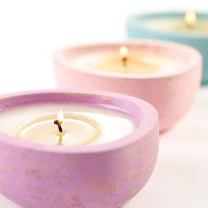 Hyacinth 4oz Wooden Egg Candle $6.25 each Min 6 (2 of each color)