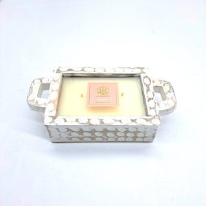 $15.00 min 4 - Grapefruit Whitewash Rectangle Candle - Spring