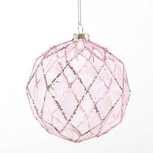 4.5" PINK GLASS BALL ORN