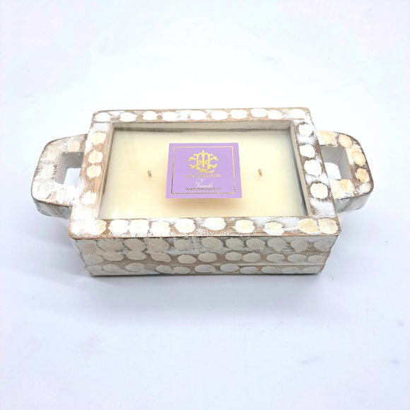 $15.00 min 4 - Veranda Whitewash Rectangle Candle - Spring