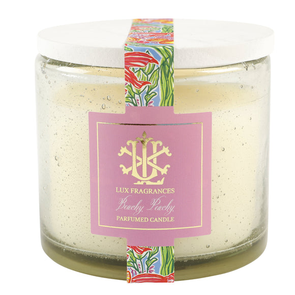 $12.50 min 6 - BEACHY PEACHY SANGRIA 13.5OZ CLEAR GLASS WITH WHITE LID