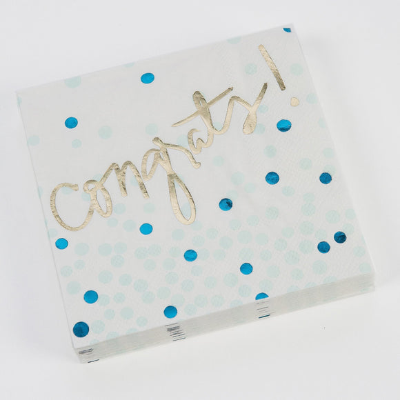 $4.00 min 12 - Congrats!, Beverage Napkin ..Package of 20. MIN 12