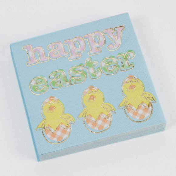 $4.00 min 12 - Happy Easter, Beverage Napkin Package of 20. MIN 12