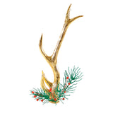 18" ANTLER GOLD LEAF W/ PINE SPRIG MIN 1