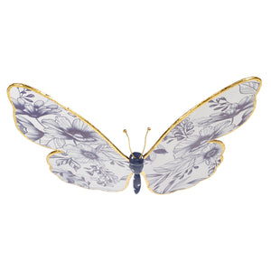 18" BLUE FLORAL BUTTERFLY
