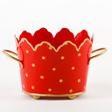 RED/GOLD POLKADOTS CACHEPOT...MIN 4