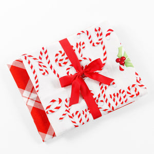 $14.00 min 6 - MERRY CHRISTMAS/RED PLAID ..KITCHEN TOWEL..MIN 6(3 EACH STYLE 24X18  ..