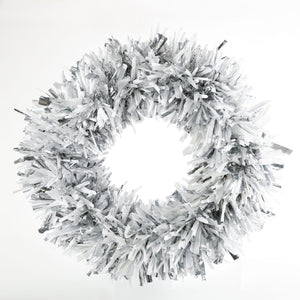 $91.00 min 2 - SILVER AND WHITE LARGE WREATH..MIN 2..36" OUTER DIAMETER..