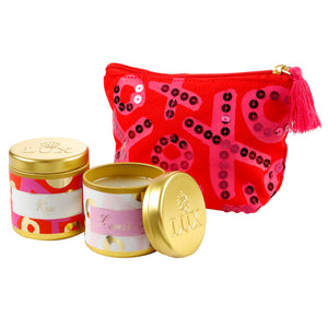 Valentine Gift Set - 3oz Candles and Cosmetic Pouch - $12.50 min 6